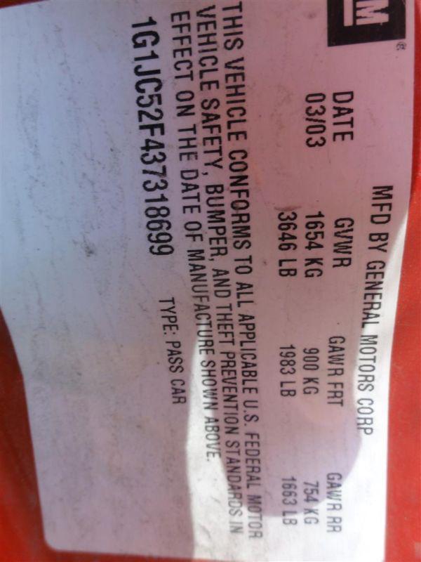 02 03 04 05 cavalier starter motor 2.2l vin f