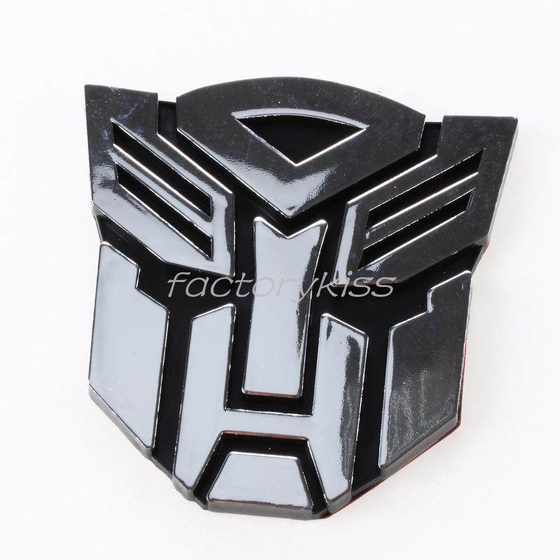 Gau car auto chrome 3d transformer decal autobot logo emblem badge sticker