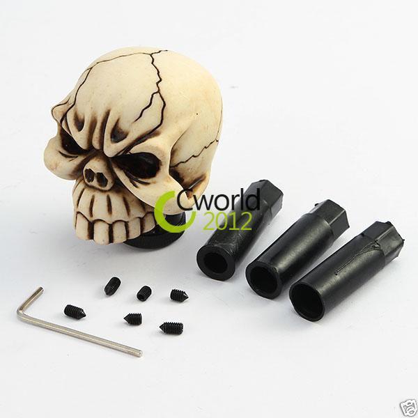 Universal human skull bone stick shifter gear shift knob for car truck new