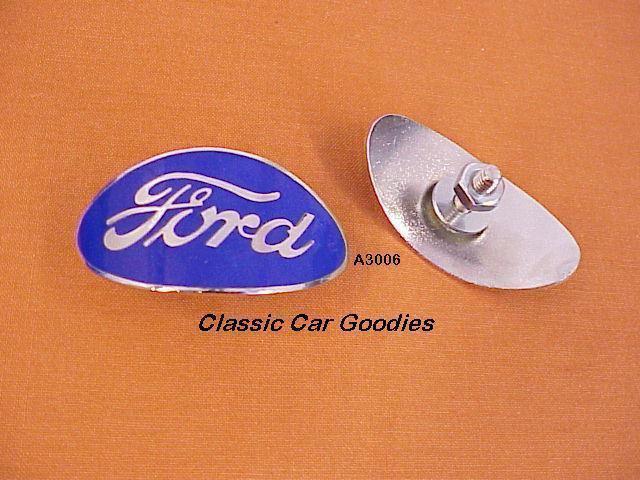 1934 some 1938 ford radiator shell emblem. blue oval. new!