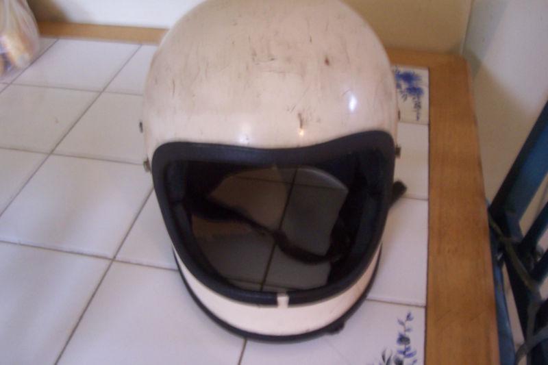 Used old motorcycle helmet race car rat rod demolition derby