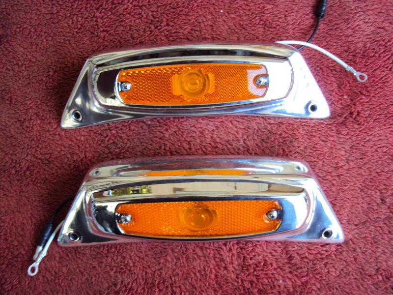 Peterbilt 359 fender marker light brackets polished 358 379 389