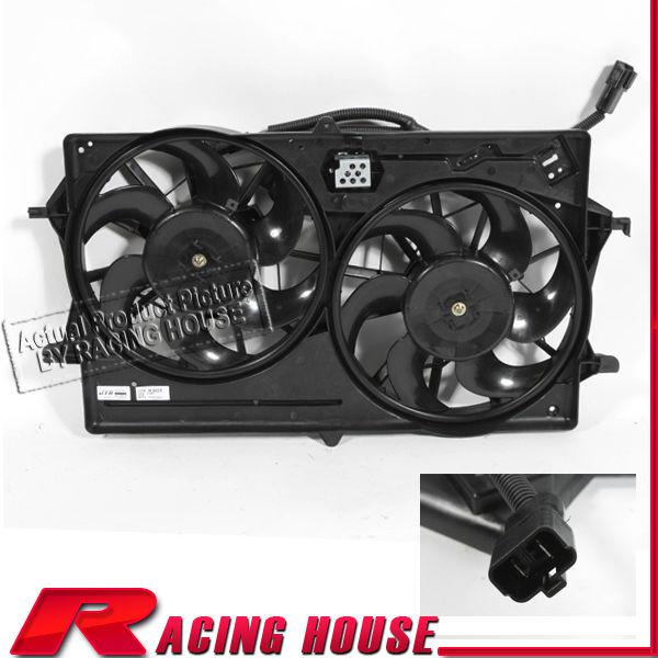 01 02 ford focus a/c air conditioning condensor dual radiator fan motor shroud