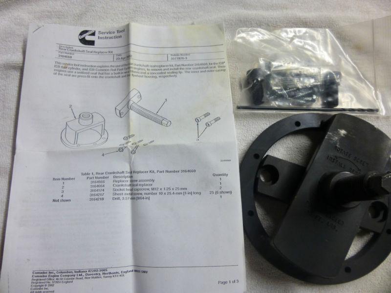 Sell Cummins rear main seal removal/install tool isb common rail