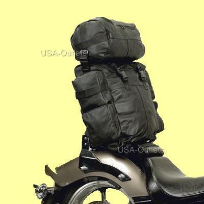 2pc large motorcycle waterproof sissy t bar barrel bag fits harley honda u09