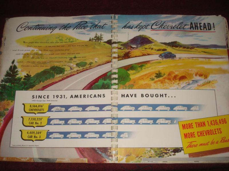 1949 CHEVROLET DEALER SHOWROOM ALBUM / WELL-USED ORIGINAL PAST MOISTURE ISSUES, US $64.50, image 4