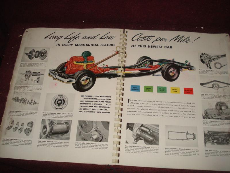 1949 CHEVROLET DEALER SHOWROOM ALBUM / WELL-USED ORIGINAL PAST MOISTURE ISSUES, US $64.50, image 10