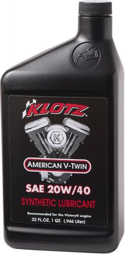 Klotz oil kv-2040 v-twin synthetic motor oil 20w40 quart victory and indian