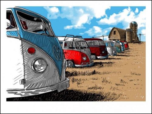 Vw volkswagen bug beetle bus artistic images on  custom t tee shirt