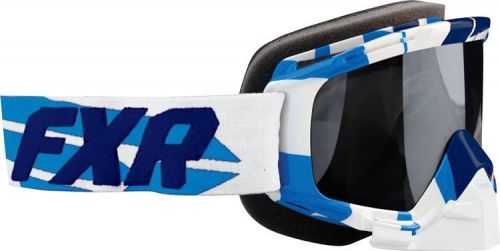Fxr mission snowmobile mx goggles- navy / cyan - one size -new