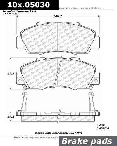 Centric 106.05030 brake pad or shoe, front