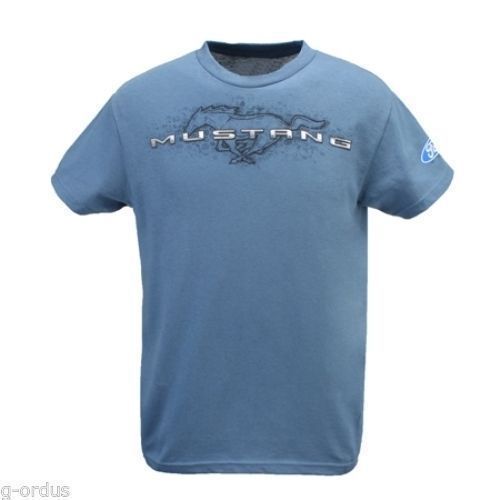 New mens ford mustang pony xl or xxl slate blue 100% preshrunk cotton shirt!