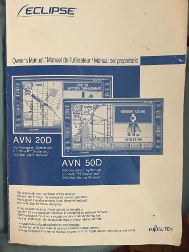 Eclipse avn 20d / 50d owners manual rare navigation gps 0601k(n) multi language