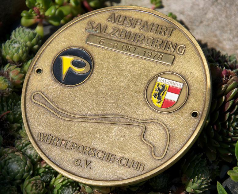 Vintage automobile car badge # porsche club wÜrttemberg rally salzburgring 1978