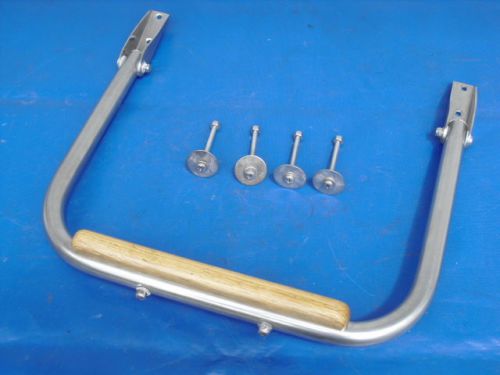 Very nice garelick 1-step stainless &amp; wood folding boat/marine ladder $16.99