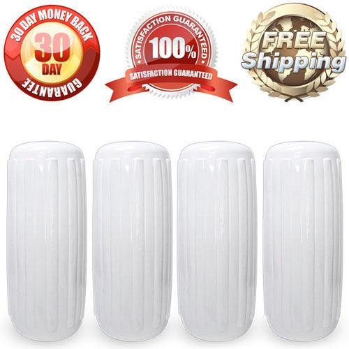 10" x 28" boat docking inflatable fenders 4x white vinyl dock guard center hole