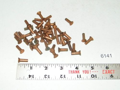50 vintage countersunk solid copper brake clutch rivets 5/8 long x 3/16 shank
