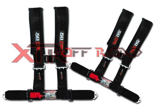 Xtr off-road products,(2) 50 caliber racing 2&#034; 4 point harness bundle - black