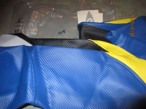Blue yellow and black carbon fiber seat cover for yamaha fx and fxho (see list)