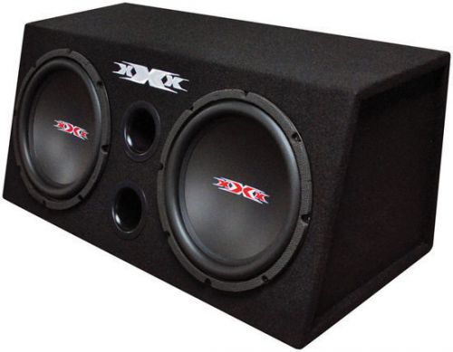 Audiopipe xbx1200b 1200w dual 12&#034; vented subwoofer enclosure + 2-ch amp + wiring