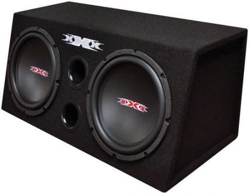 Audiopipe xbx1200b 1200w dual 12" vented subwoofer enclosure + 2-ch amp + wiring