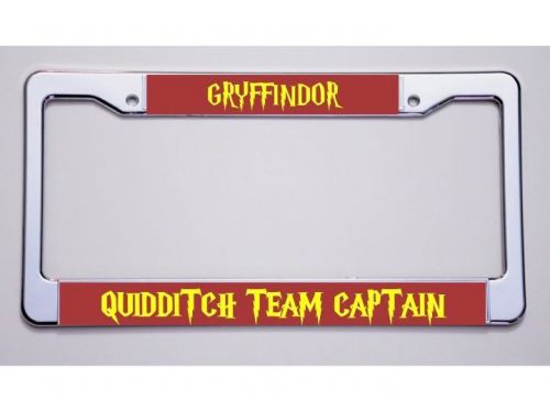 Harry potter fans! "gryffindor/quidditch team captain" license plate frame