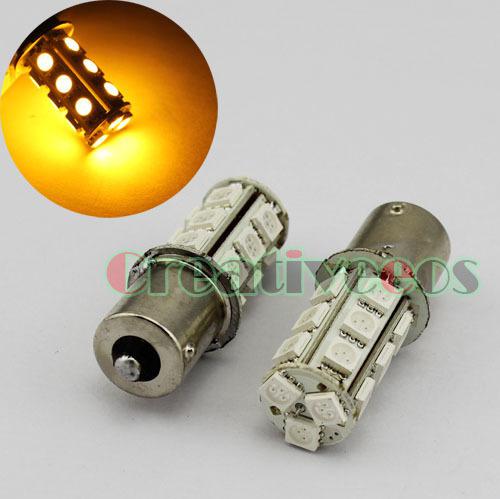 2x 1156/ba15s 18smd 5050 rear/turn signal light backup reverse led light yellow