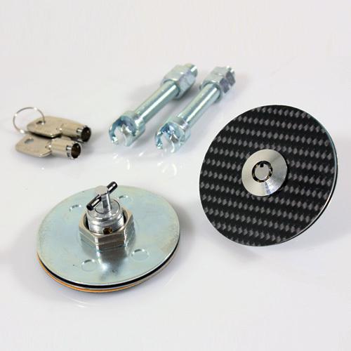 Carbon fiber overlay bonnet lock racing mount hood pin key lock kit universal