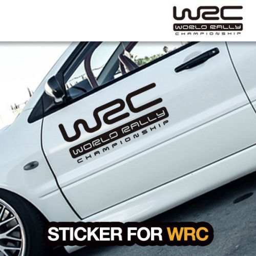 2pcs black wrc world rally 19.68" auto waist line reflect light decals stickers