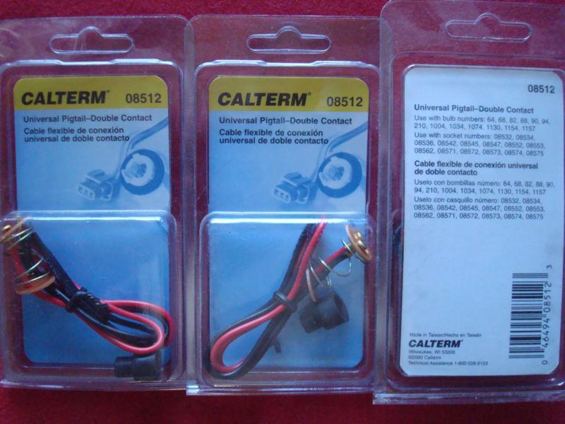 Calterm 08512 universal pigtail double contact bulb socket tail light rv trailer