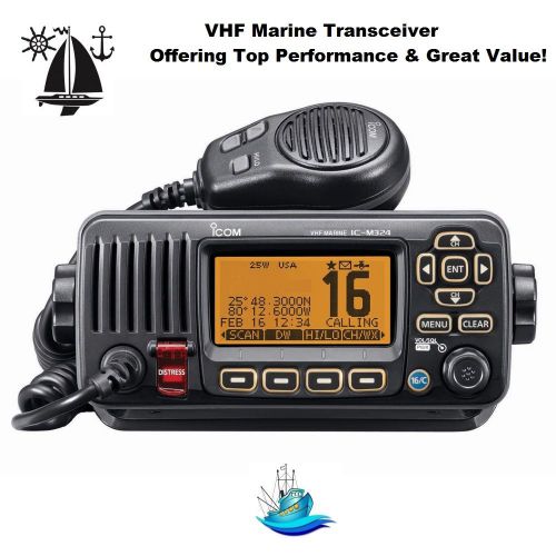 M324 vhf fixed mount marine transceiver with high-definition dot-matrix display