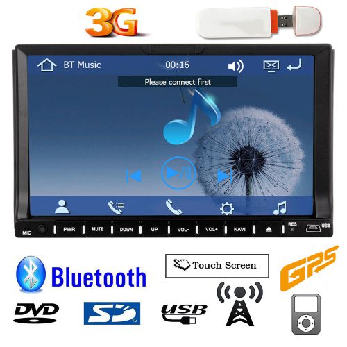 Car gps wcdma 3g internet in-dash dvd player 7&#034; double din stereo bt aux radio