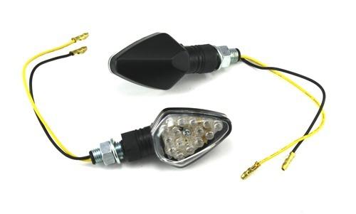 Led short diamond black motorcycle bike signals indicators