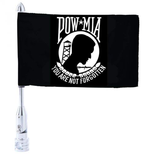 Pow flag for motorcycle mia flag motorcycle flag and chrome flagpole mount