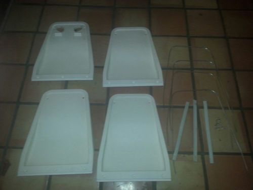 Four plastic seat backs for general aviation, oem chrome edge pieces