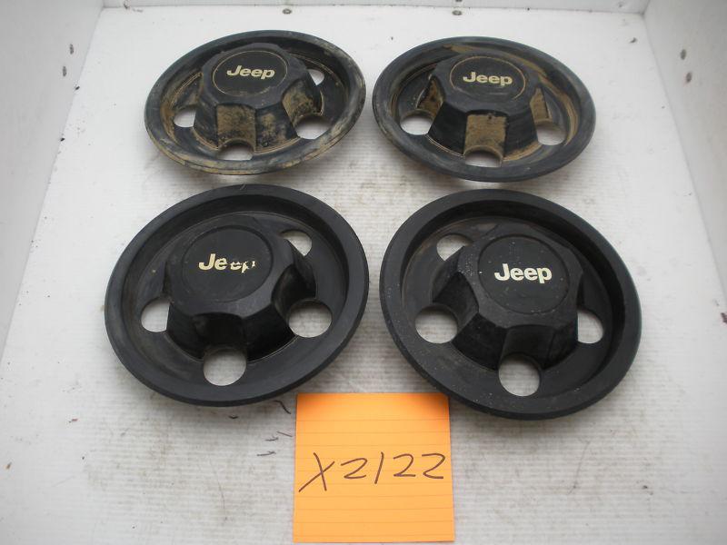 Set of 4 84-02 jeep cherokee wrangler wagoneer comanche center caps hubcaps