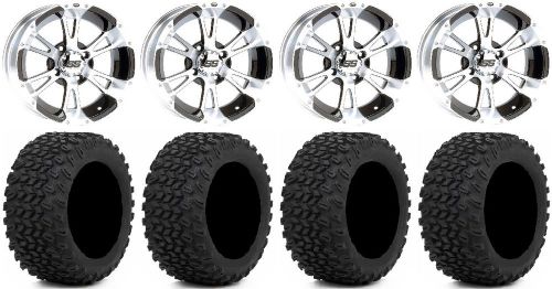 Itp ss112 black golf wheels 14&#034; 23x10-14 xt trail tires ez-go &amp; club car