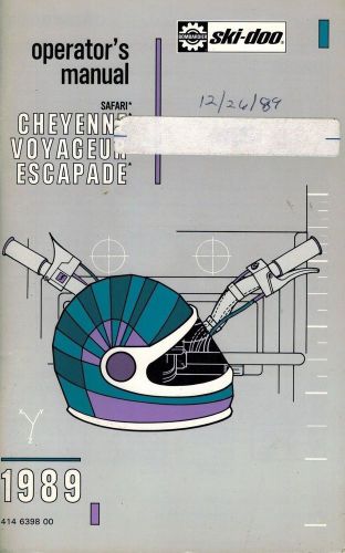 Ski-doo (see description for models)  snowmobile operator's  manual 1989