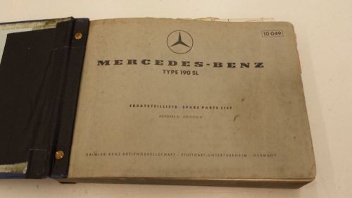 Mercedes 190sl parts catalog / manual w part numbers dealer book