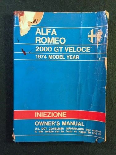 Alfa romeo owner’s manual 1974 – 2000 gt veloce