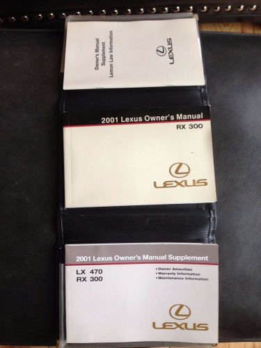 2001 lexus rx300 owners manual w/ supplements and case free shipping