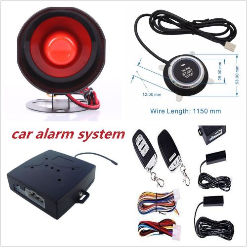 Car alarm system with pke-passive keyless entry remote engine start push button
