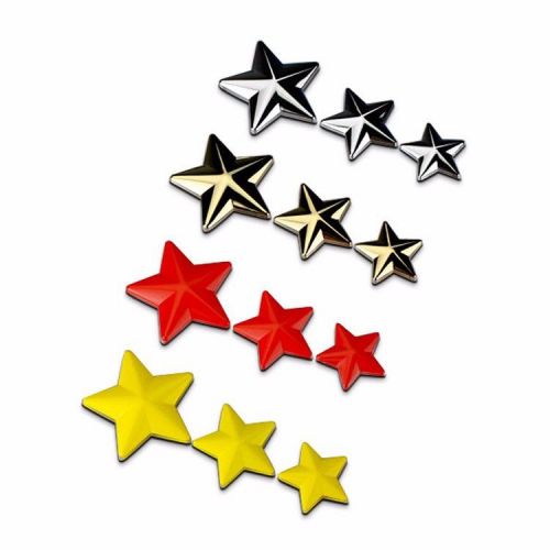 Diy star shaped symbol 100% 3d metal car auto emblem badge sticker 4 color new