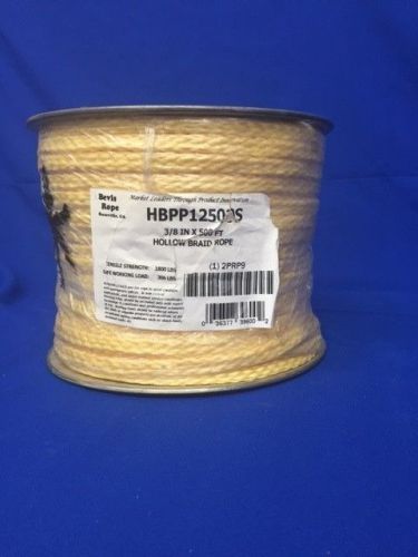 Bevis hollow braid rope 3/8&#034; x 500ft  #hbpp12500s   a0256