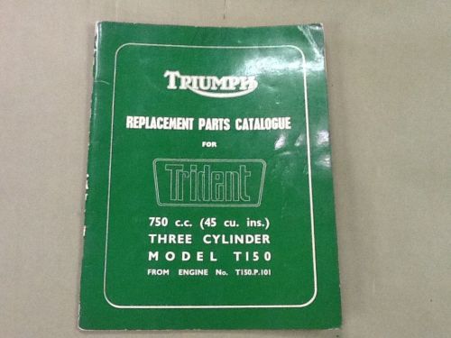 1968 triumph replacement parts catalogue trident 750cc triumph 69 used oem *