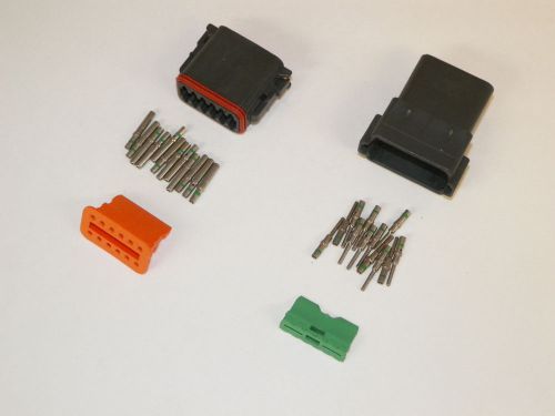 12x black deutch dt series connector set 14-16-18 ga solid nickel terminals
