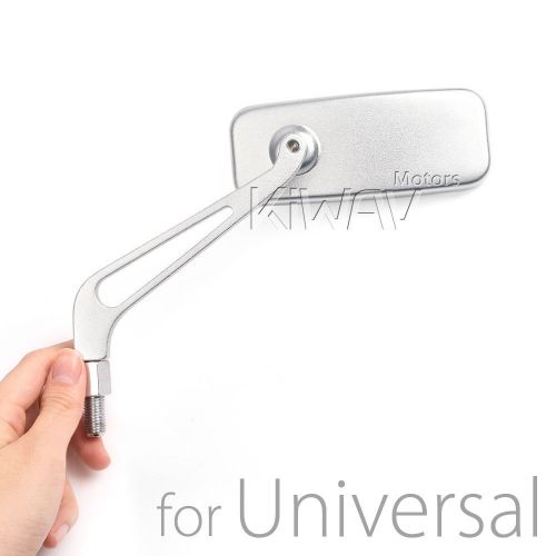 Custom aluminum silver rectangle rearview side mirror for harley chopper cruiser