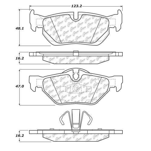 Centric parts 104.12670 rear super premium semi metallic brake pads