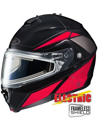 Hjc is-max 2 elemental snow helmet w/frameless electric shield red/black