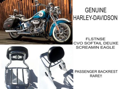 OEM Harley Davidson FLSTNSE CVO Softail Deluxe Screamin Eagle Passenger Backrest, US $399.00, image 1